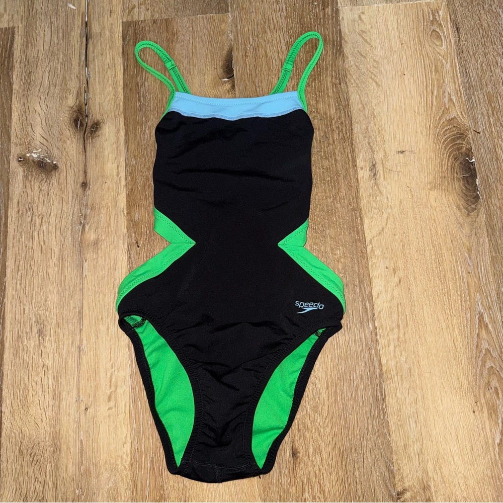 Speedo Black and Green Swimsuit